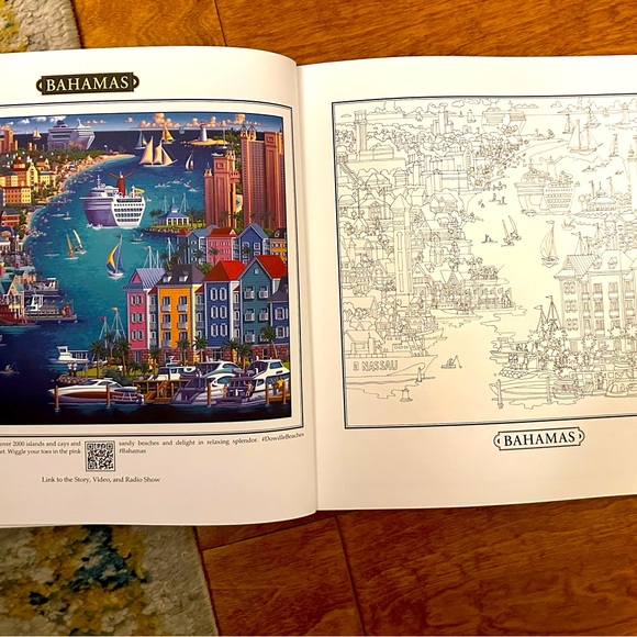 New Dowdle Doodles Folk Art Americana 2016 Beaches Coloring Book - Picture 3 of 4